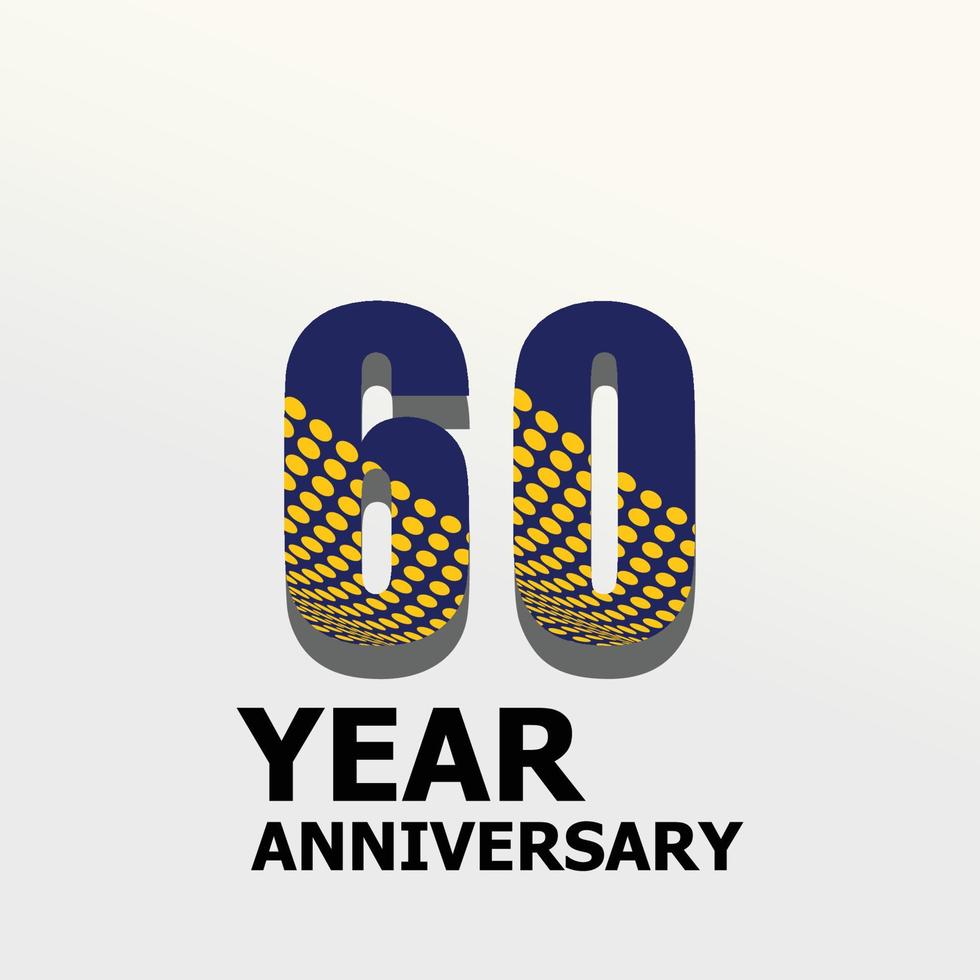 60 års jubileum logotyp vektor mall design illustration elegant