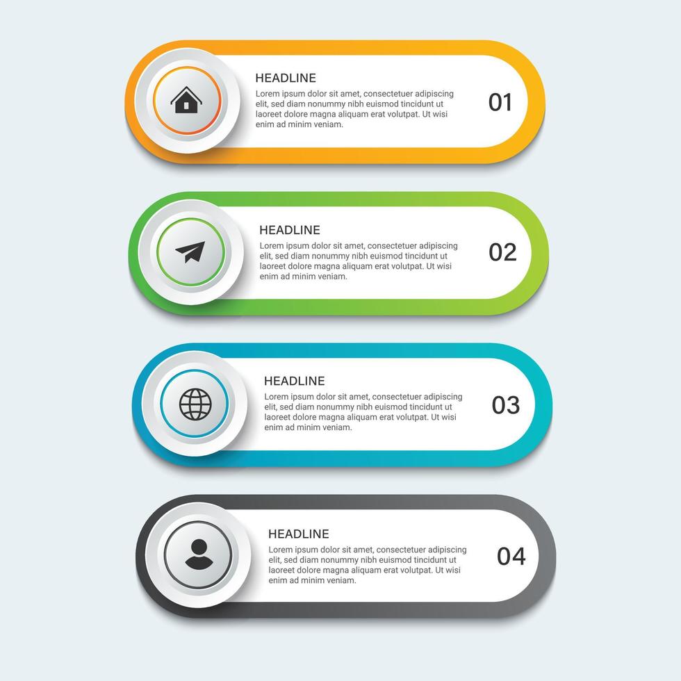 steg affärstidslinjeprocessen infographic malldesign med ikoner vektor