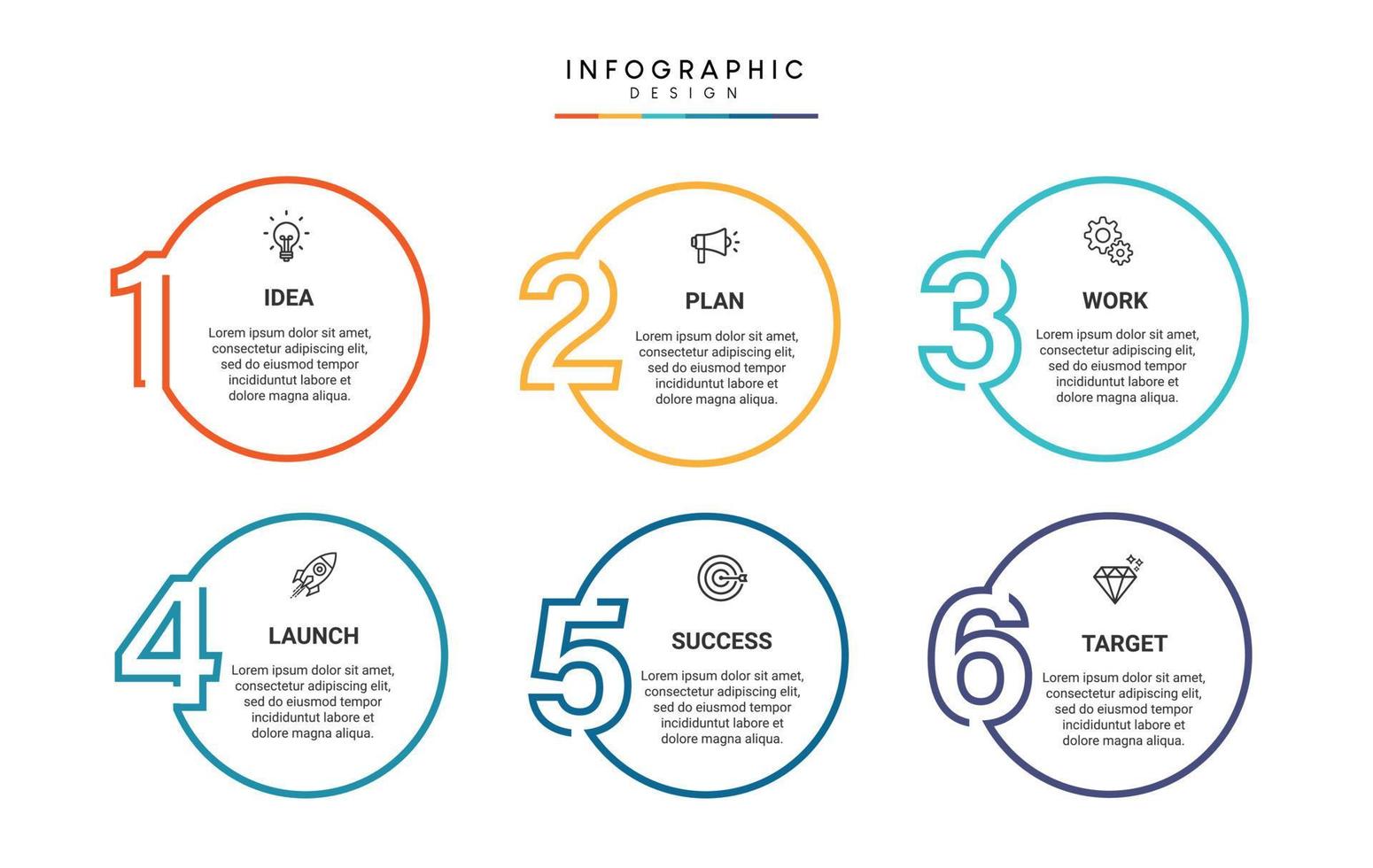 Schritte Business-Daten-Visualisierung Timeline-Prozess Infografik-Template-Design mit Symbolen vektor