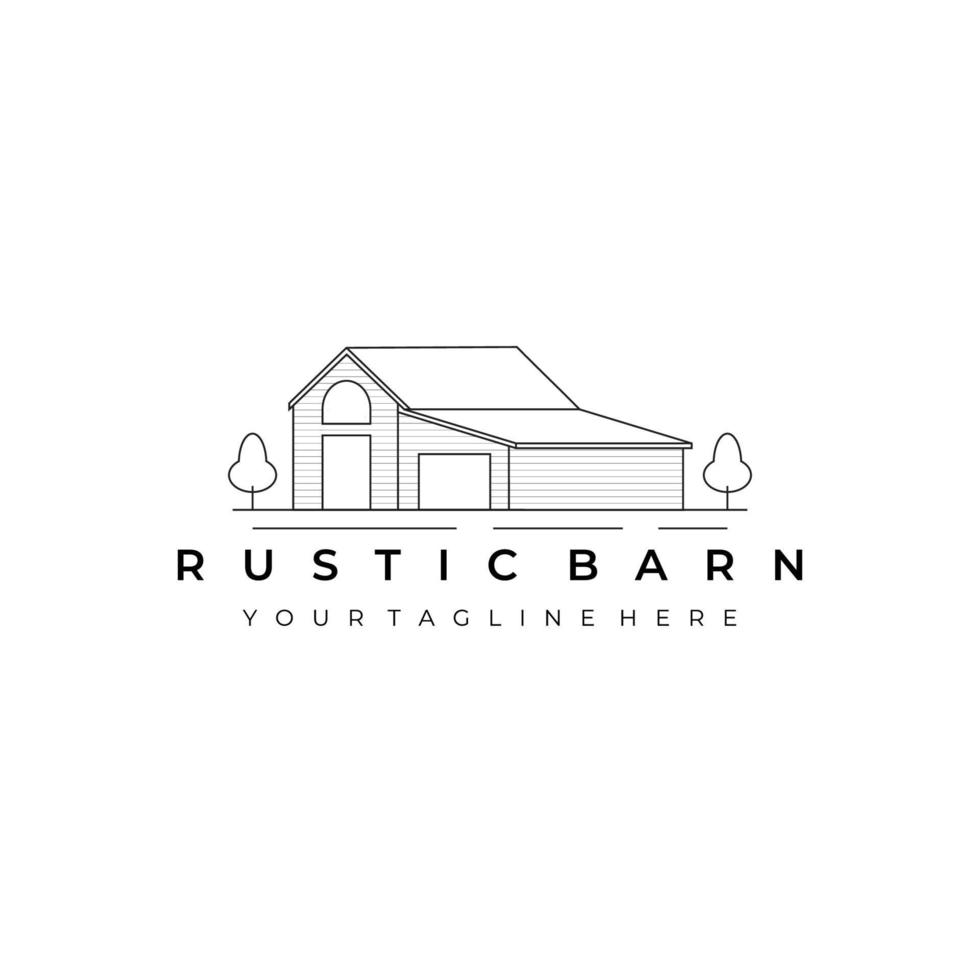 rustik lada illustration line art vektor design logotyp. natur utomhus monoline kontur linjär enkel minimalistisk minimal