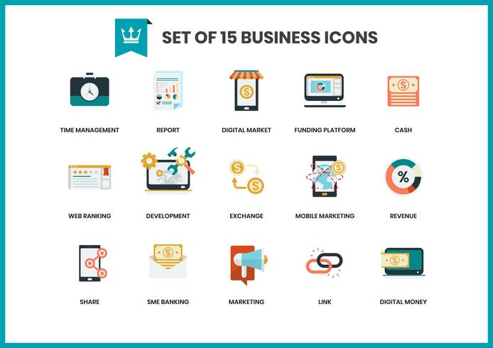 Affärsymboler ställda för företag vektor
