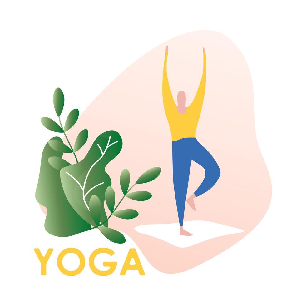 vektor illustration av man gör kontor yoga.