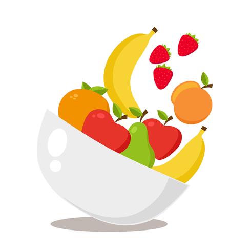 fruktfat med frukt vektor