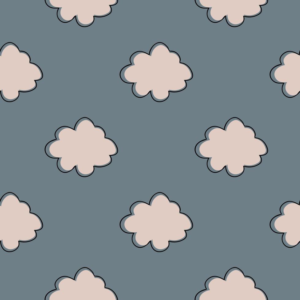 geometriska moln himmel seamless mönster. enkel molnig textur tapet. vektor