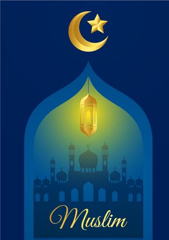 Vektorillustration des islamischen Feiertagsgruß-Kartendesigns Eid Mubaraks vektor