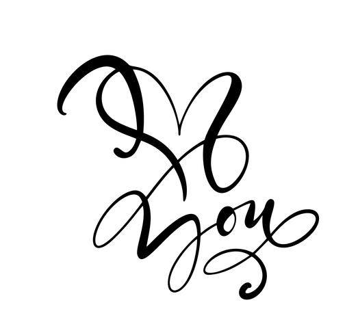 Ich liebe dich. Ich liebe dich. Vektor Valentinstag Kalligraphie Text für Grußkarte. Handgezeichnete Design-Elemente. Handgeschriebene moderne Pinselschrift