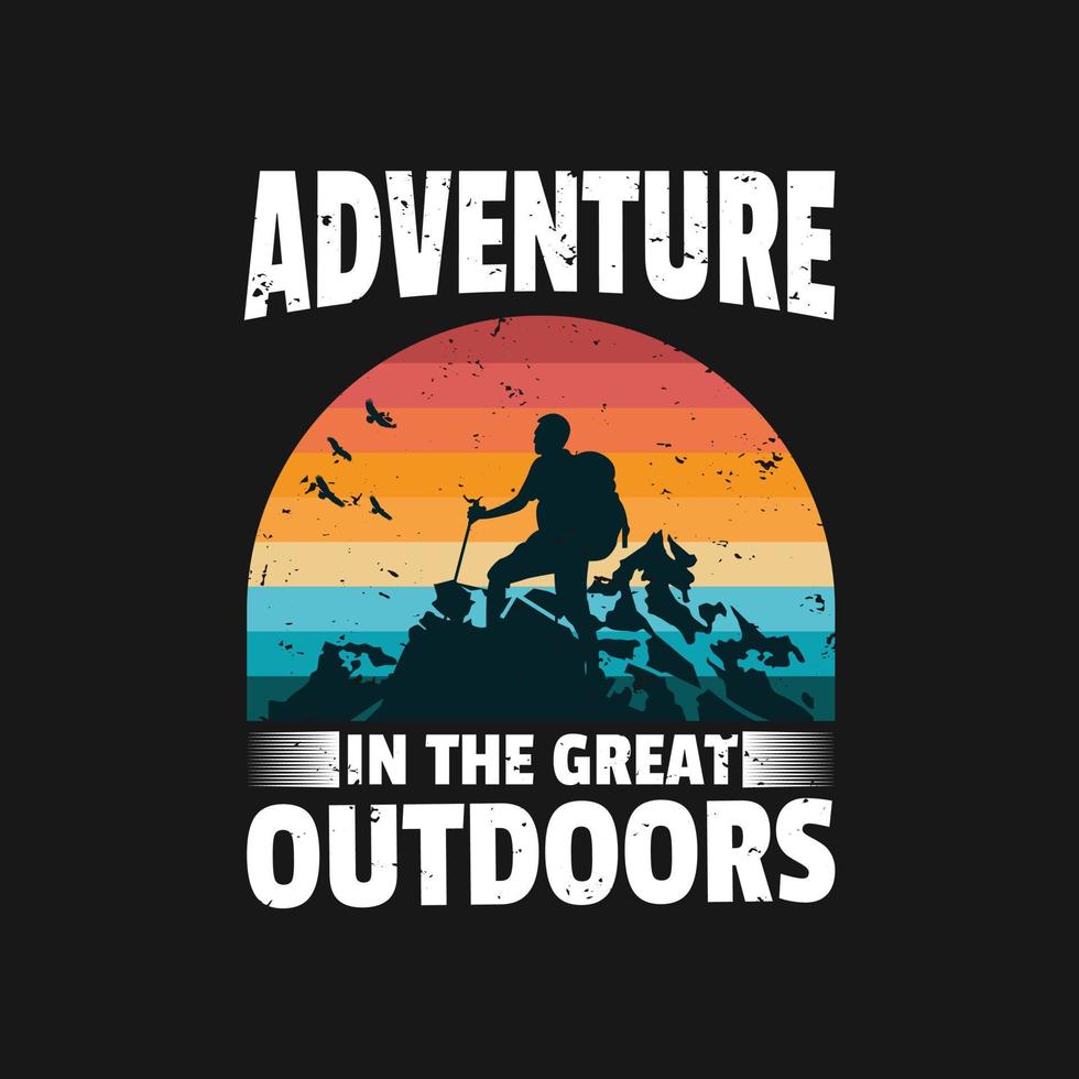 Abenteuer im Outdoor-T-Shirt-Design vektor