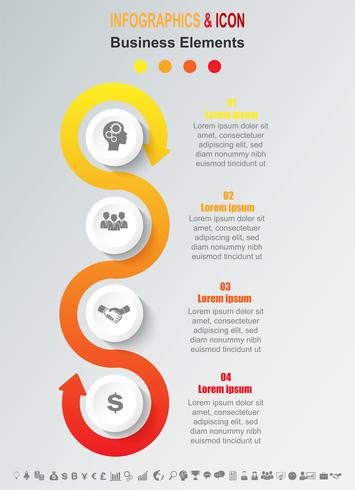 Infographic business tidslinje process diagram mall. vektor