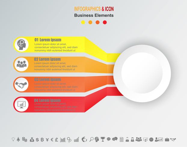 Infographic business tidslinje process diagram mall. vektor