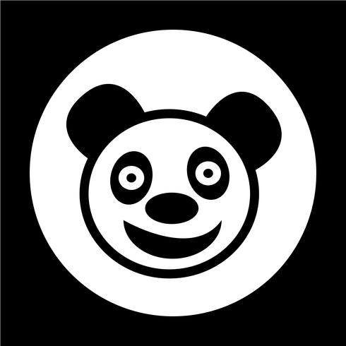 Gullig panda ikon vektor