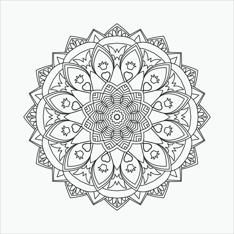 mandala mönster för målarbok. blomma mandala linjekonst. dekorativ ram prydnad. cirkulär mandala mönster vektor. vintage indiska dekoration element. målarbok mandala linjekonst vektor. vektor