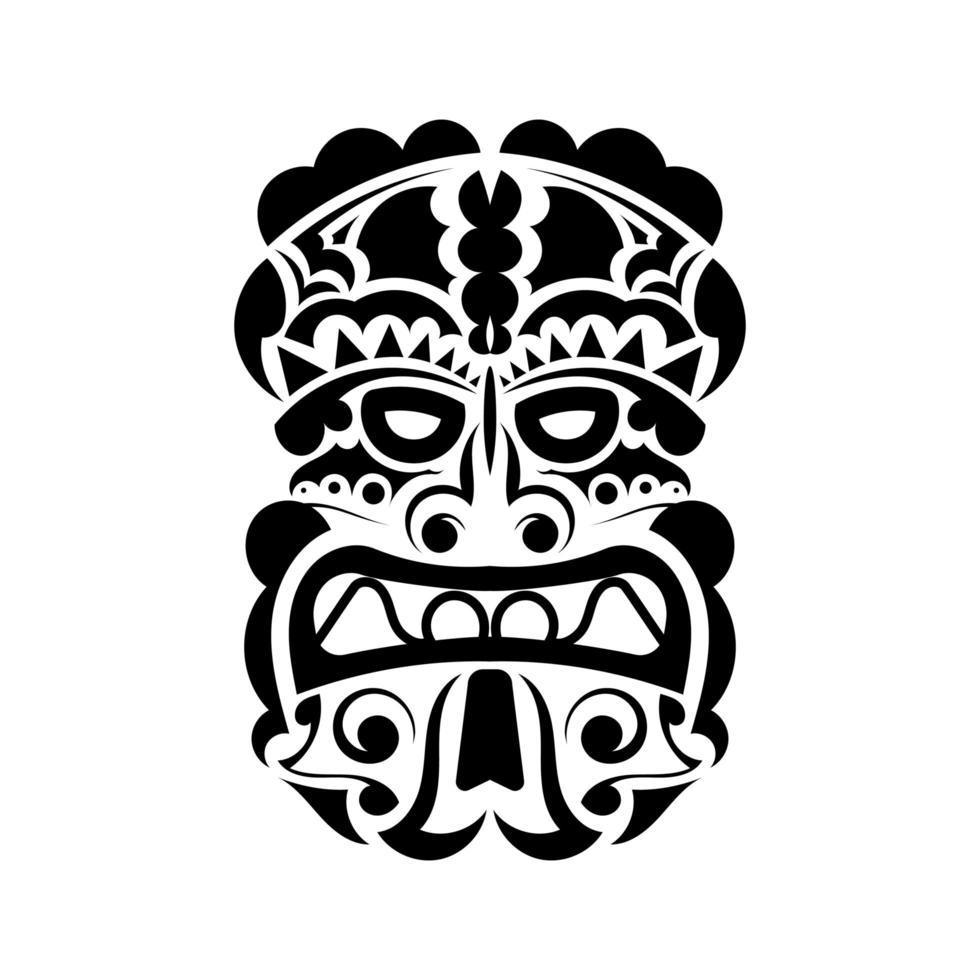 mask av gamla stammar av stammar. mönster ansikte i polynesisk eller maori stil. bra för tryck, tatueringar och t-shirts. isolerat. vektor
