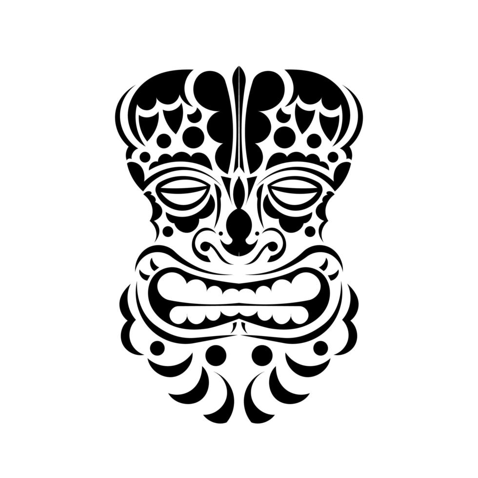 Totemgesicht. Gesicht im polynesischen oder Maori-Stil. gut für Drucke und T-Shirts. isoliert. Vektor-Illustration. vektor