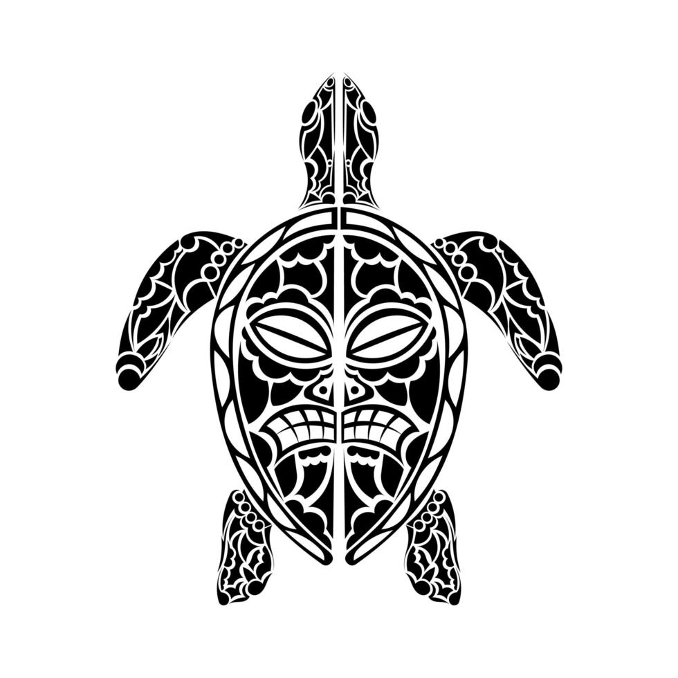 Maori-Schildkröten-Tattoo-Design. isoliert. Vektor. vektor