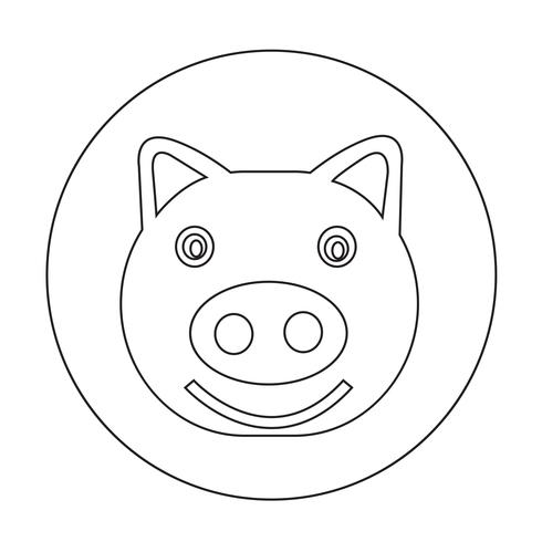 Süße Schwein-Symbol vektor