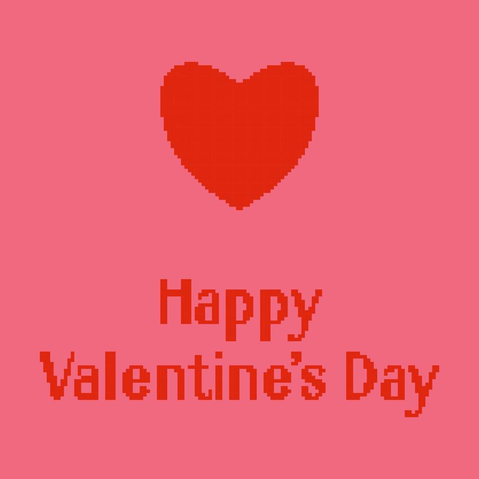 Happy Valentines Day Poster im Pixel-Art-Stil. vektor