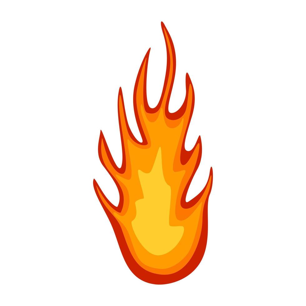 Feuer-Flamme-Symbol im flachen Stil isoliert auf weißem Hintergrund. Feuersymbol. vektor