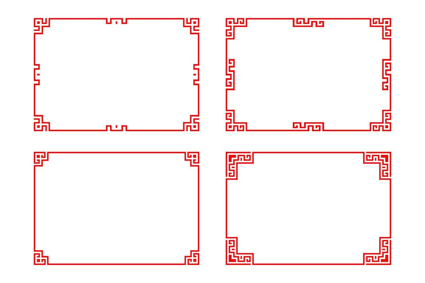 chinesisches rotes rechteckrahmen-vektordesign. vektor