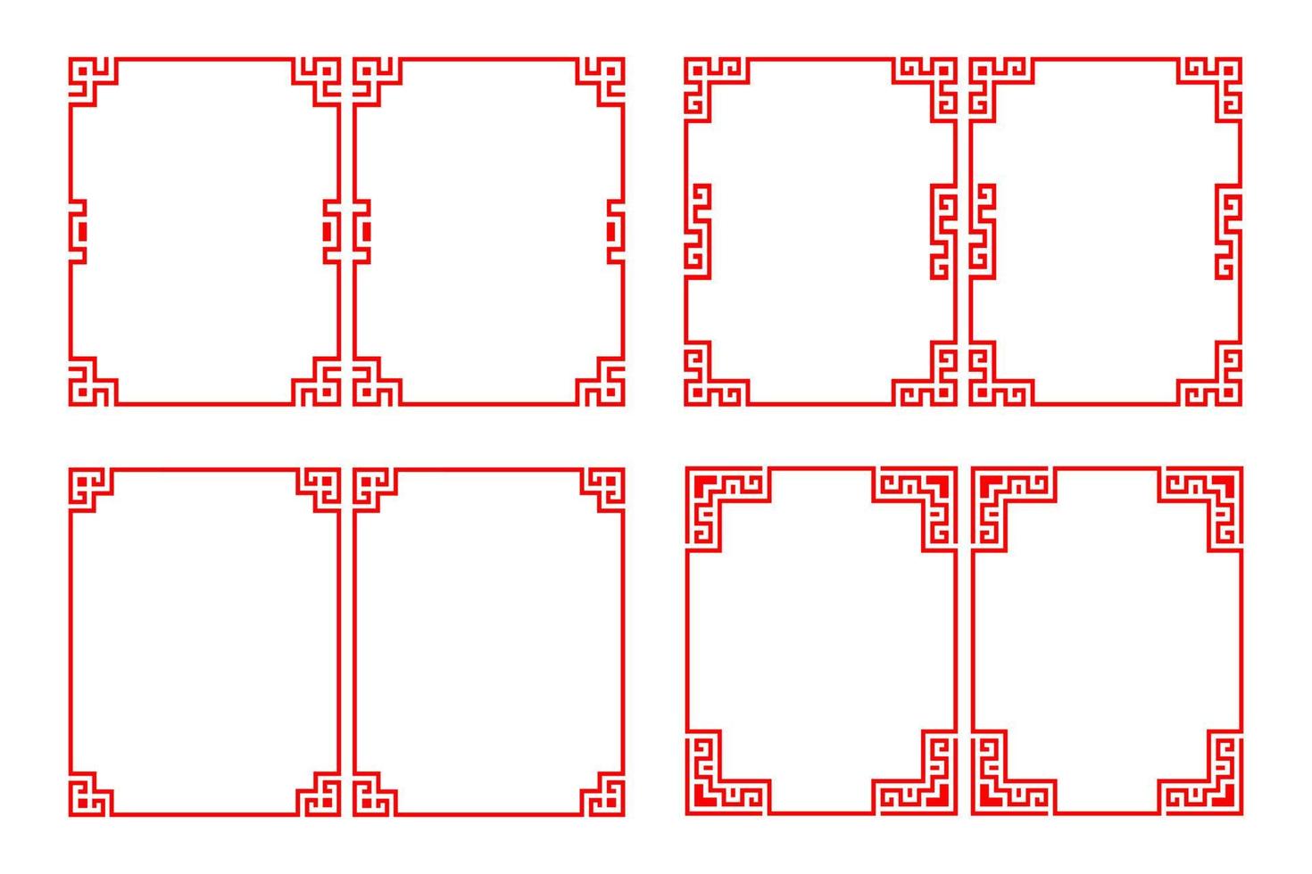 chinesisches rotes rechteckrahmen-vektordesign. vektor