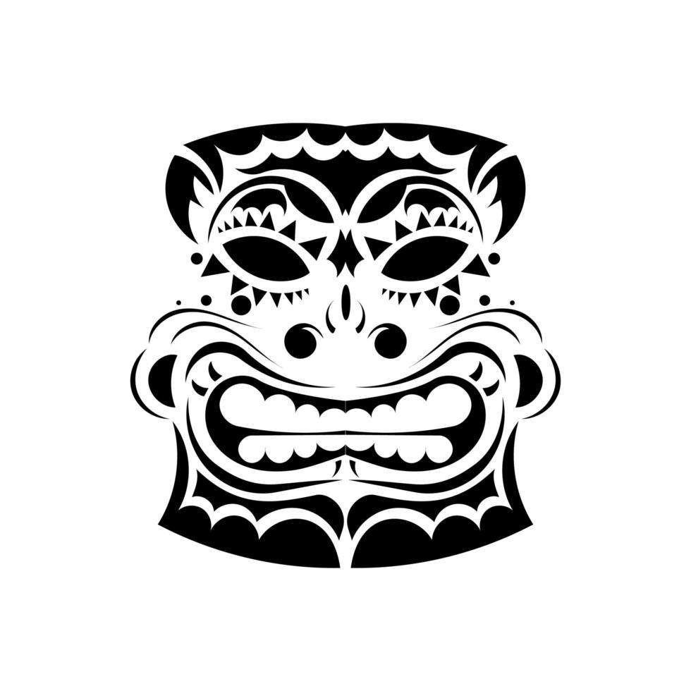 Wikinger Gesicht Tattoo. Gesicht im polynesischen oder Maori-Stil. hawaiianische Stammesmuster. isoliert. Vektor-Illustration. vektor