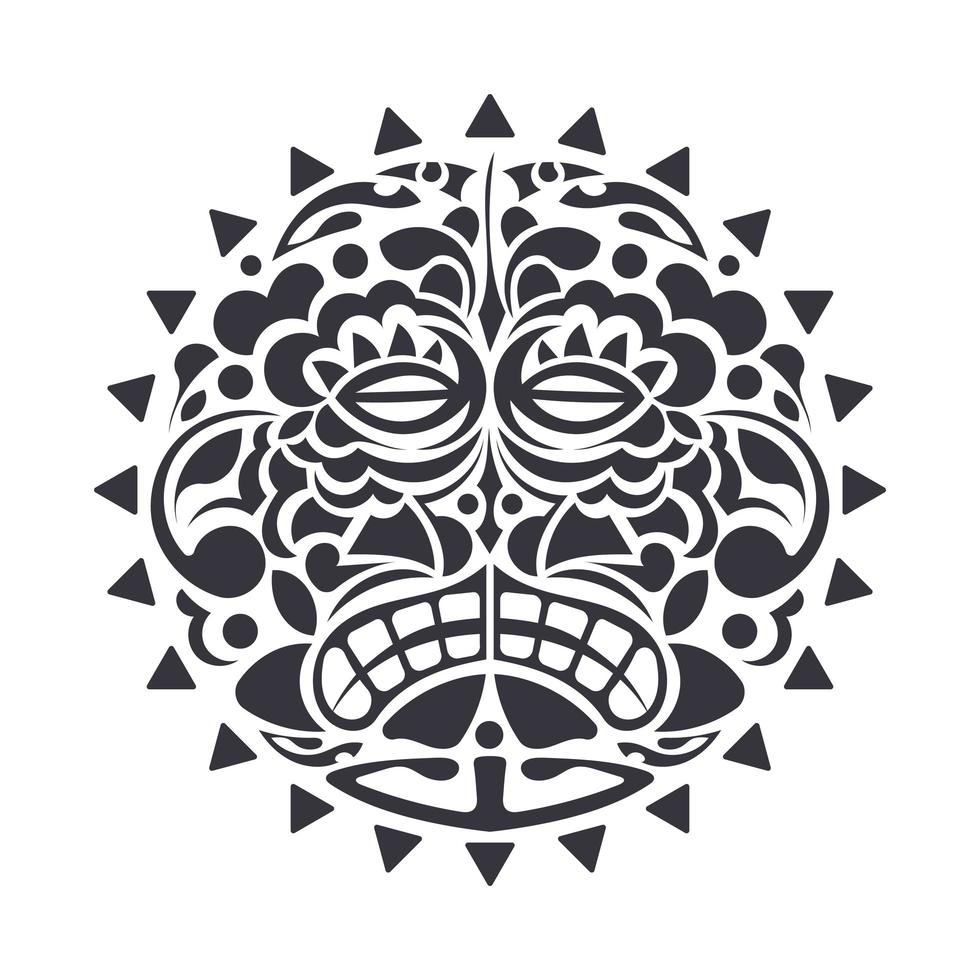 Maske Gesicht Tattoo Ornament Maori-Stil. tiki moko. Totem-Vektor-Design. afrikanische rituelle traditionelle maske. vektor