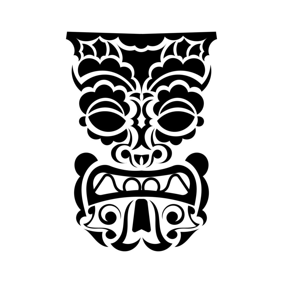 mask av gamla stammar av stammar. mönster ansikte i polynesisk eller maori stil. bra för tryck, tatueringar och t-shirts. isolerat. vektor illustration.
