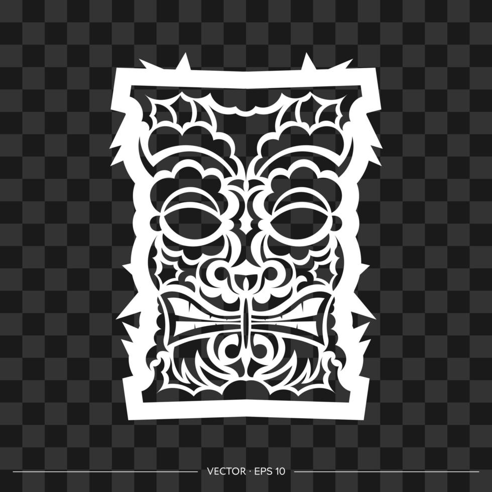 polynesien mask från mönster. konturen av en krigares ansikte eller mask. polynesiska, hawaiiska eller maorimönster. för t-shirts, tryck och tatueringar. vektor illustration.