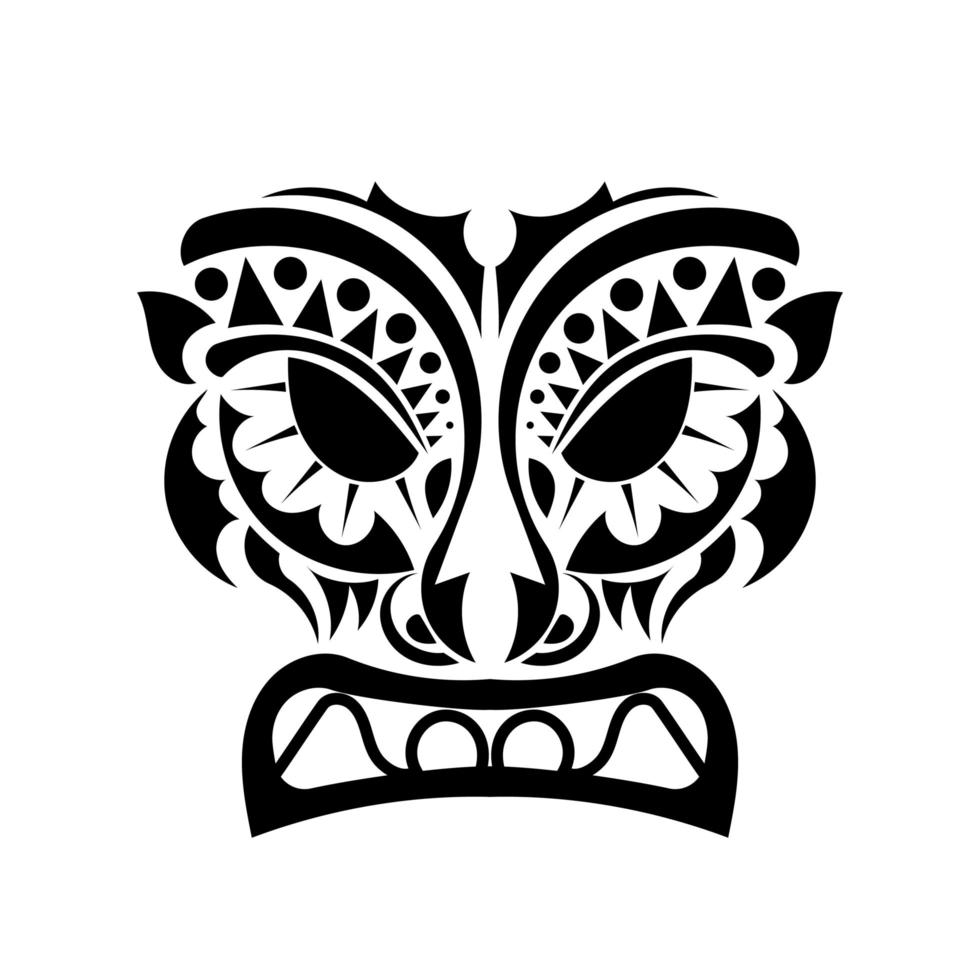 maori mask tatuering. argt ansikte i polynesisk stil. hawaiiska stammönster. isolerat. vektor