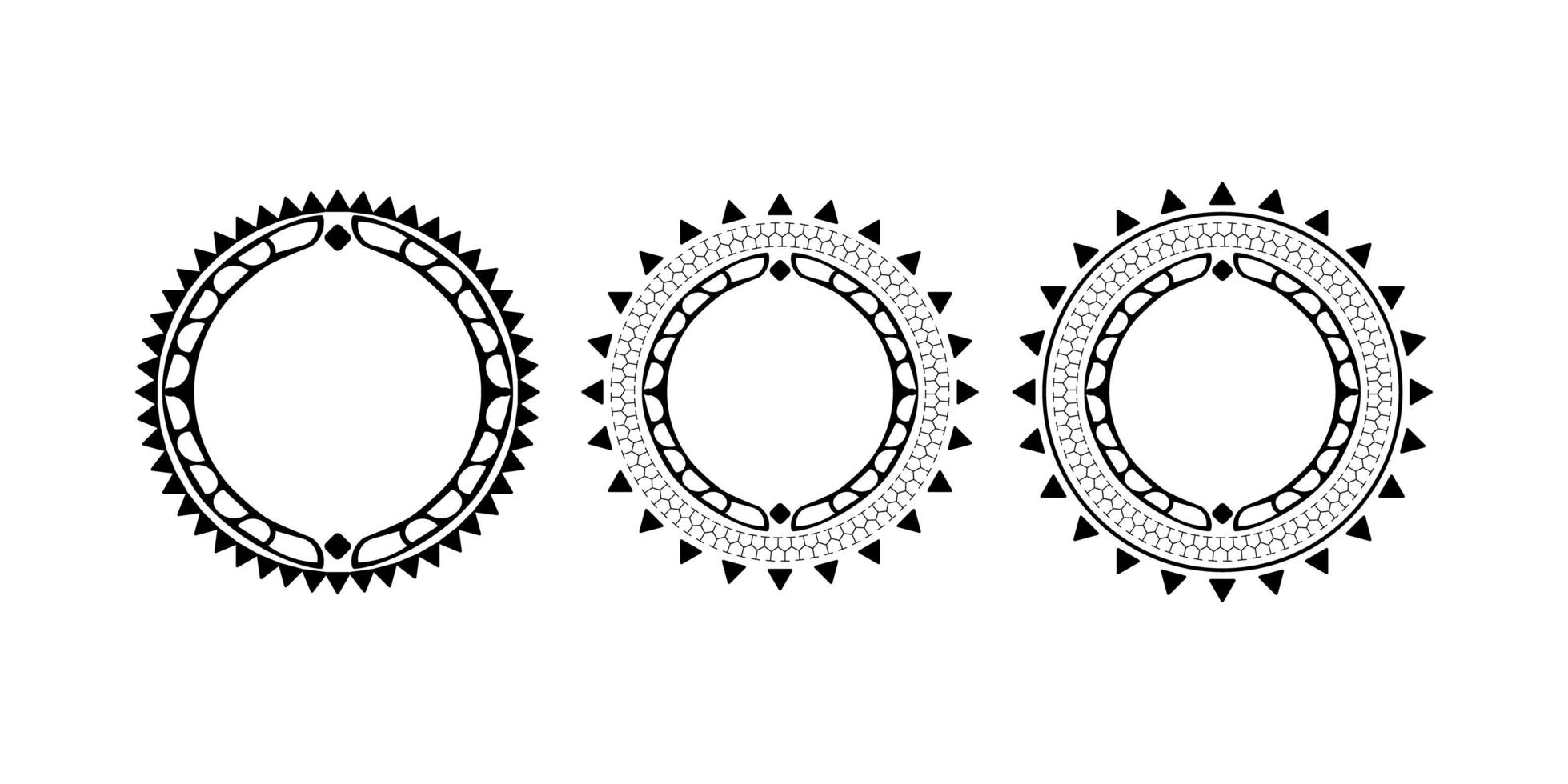 Muster im polynesischen Stil. Runde Tätowierung. Polynesien. gut für Tattoos, Drucke und T-Shirts. isoliert. Vektor-Illustration. vektor