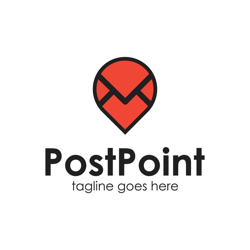 Post-Point-Logo-Design-Vorlage einfach und einzigartig. perfekt für business, unternehmen, mobil, app, digital, etc. vektor
