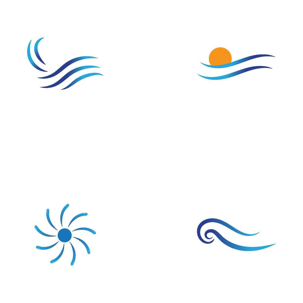 Wasserwellen-Logo-Design-Vorlage vektor