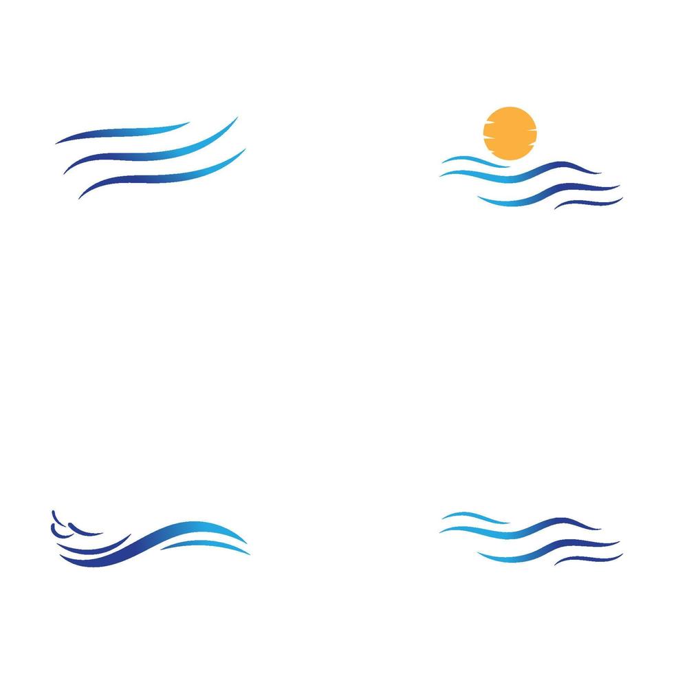 Wasserwellen-Logo-Design-Vorlage vektor