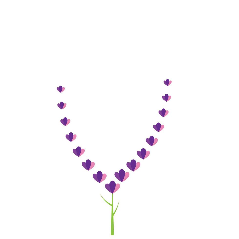 färsk lavendel blomma logotyp vektor platt design