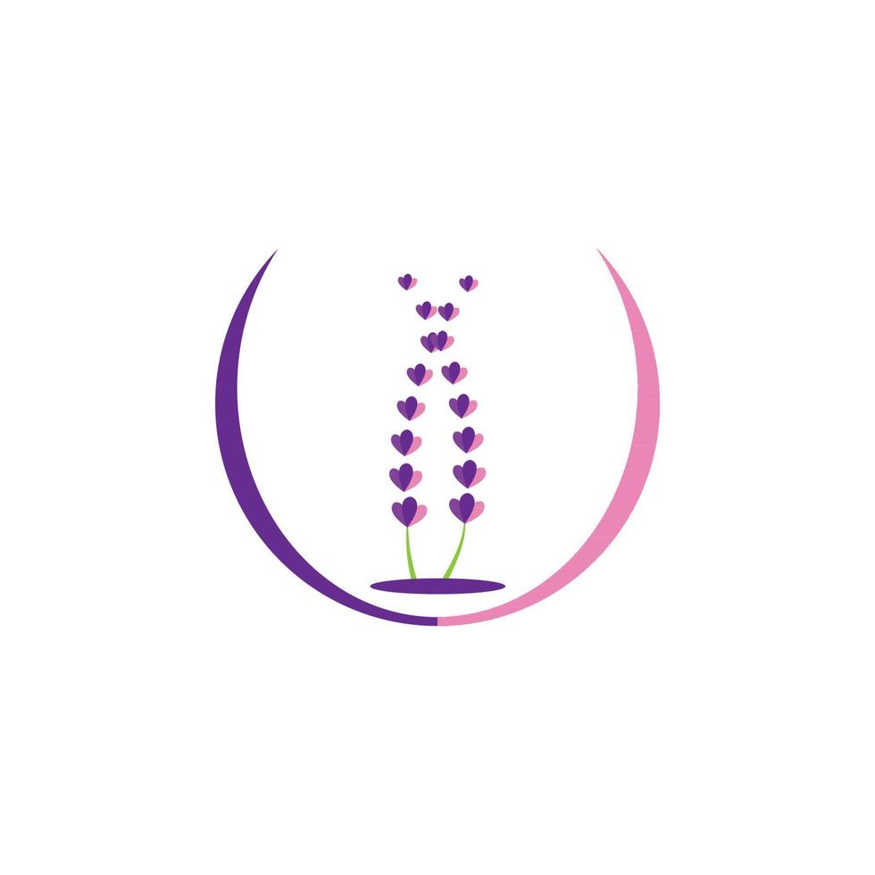 flaches design des frischen lavendelblumenlogovektors vektor
