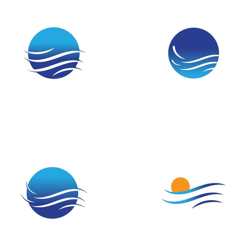 Wasserwellen-Logo-Design-Vorlage vektor