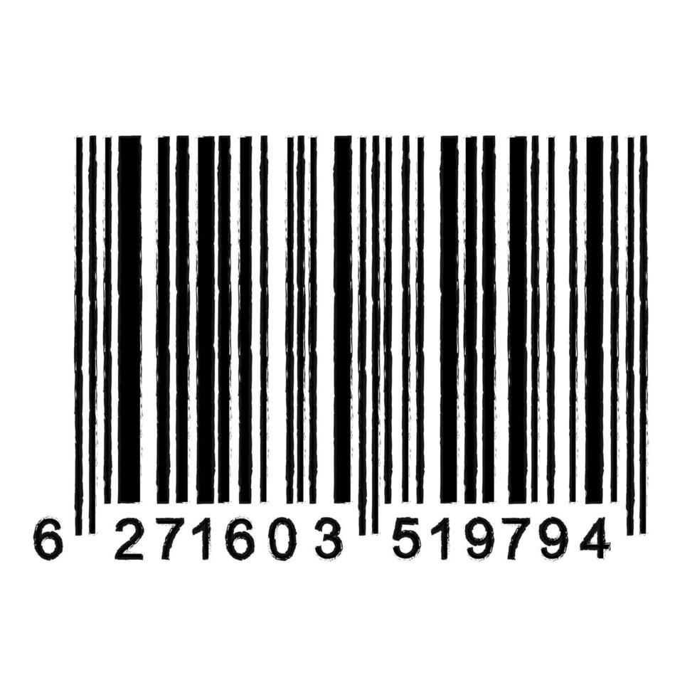 Barcode isoliert auf weißem Hintergrund. universeller Produkt-Scan-Code im Doodle-Stil. vektor