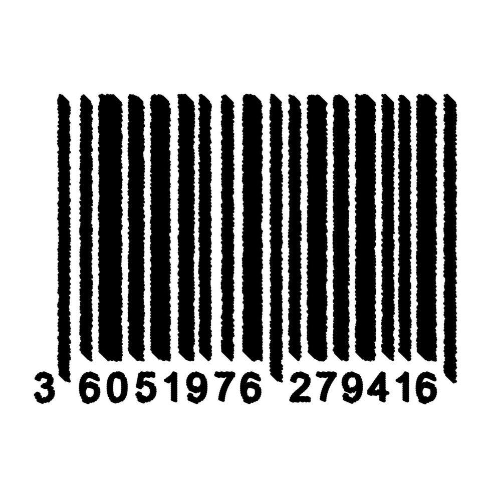 Barcode isoliert auf weißem Hintergrund. universeller Produkt-Scan-Code im Doodle-Stil. vektor