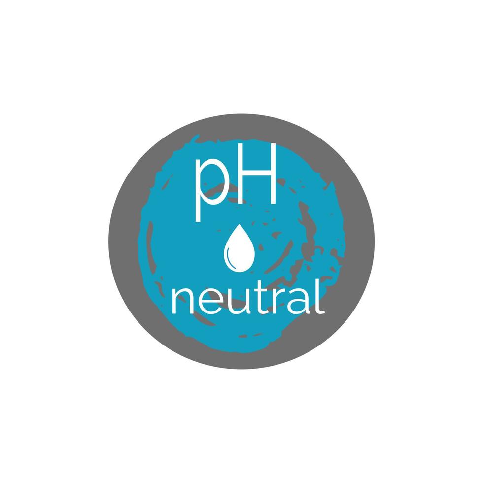 pH-neutrales rundes strukturiertes Symbol. blaues Dermatologie-Symbol isoliert auf weißem Hintergrund. flache vektorillustration vektor