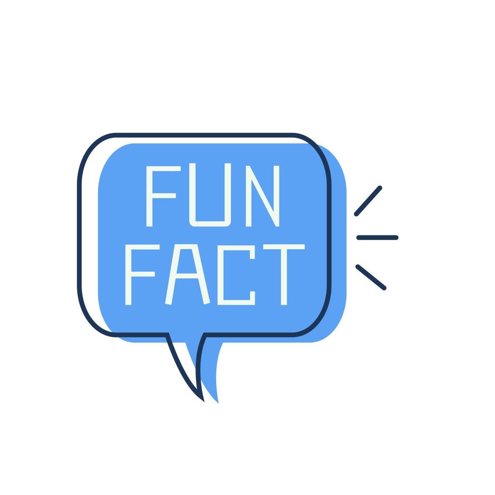 blaues Fun-Fact-Infografik-Symbol. strukturierte Sprechblase isoliert auf weißem Hintergrund. vektor