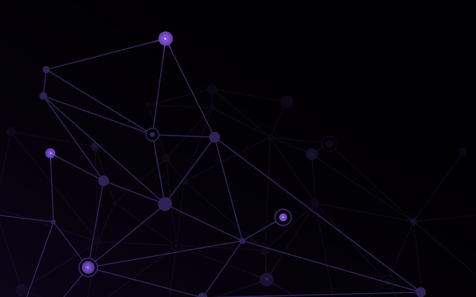 lila netzwerk plexus linie hintergrundkonzept. Vektormuster mit leichten Polygonelementen und Knoten. Minimales Raumdesign vektor