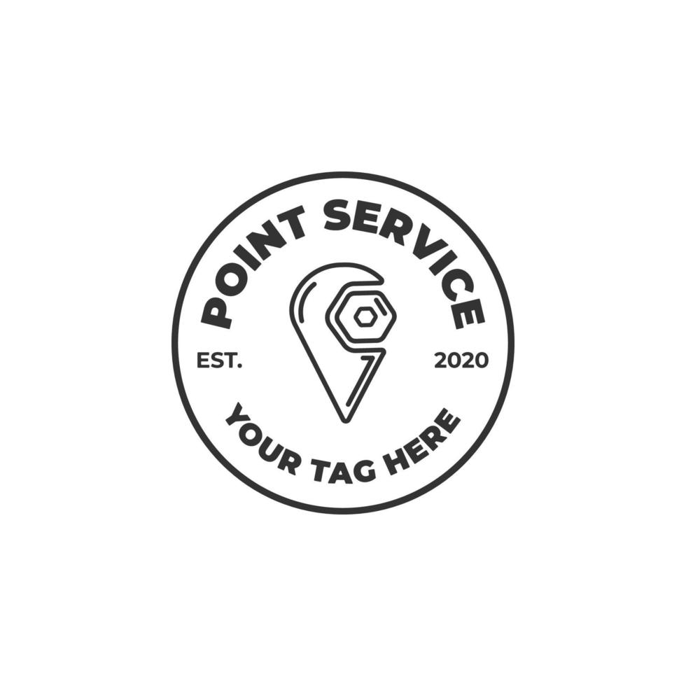 Point Service Logo Linie Kunst Illustration Vektor Template Design