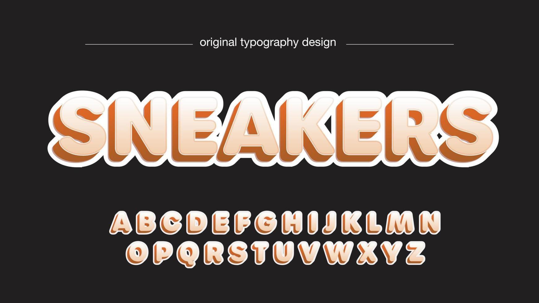 orange 3d-cartoon großbuchstaben abgerundete typografie vektor