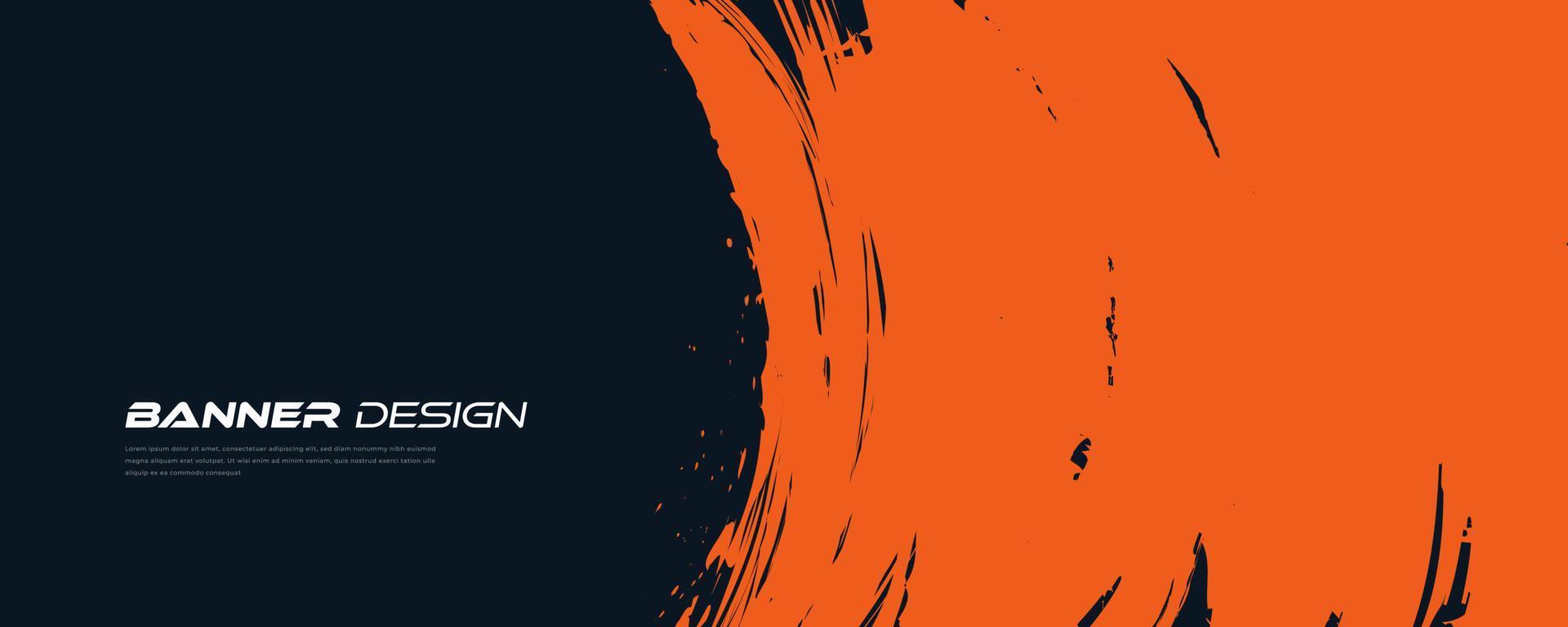 abstrakt blå och orange grunge bakgrund. penseldrag illustration för banner. repa och textur element för design vektor