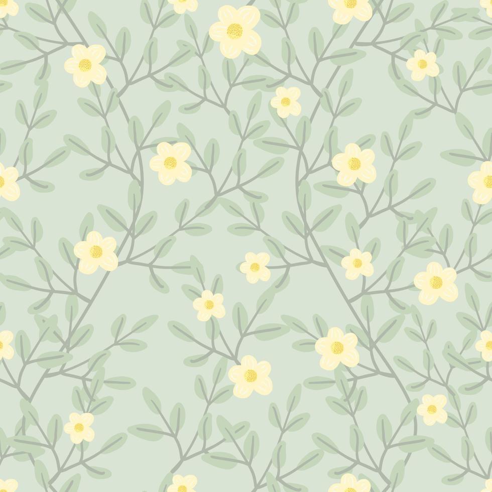 söt pastell grön vine blossom seamless mönster eps10 vektorer illustration