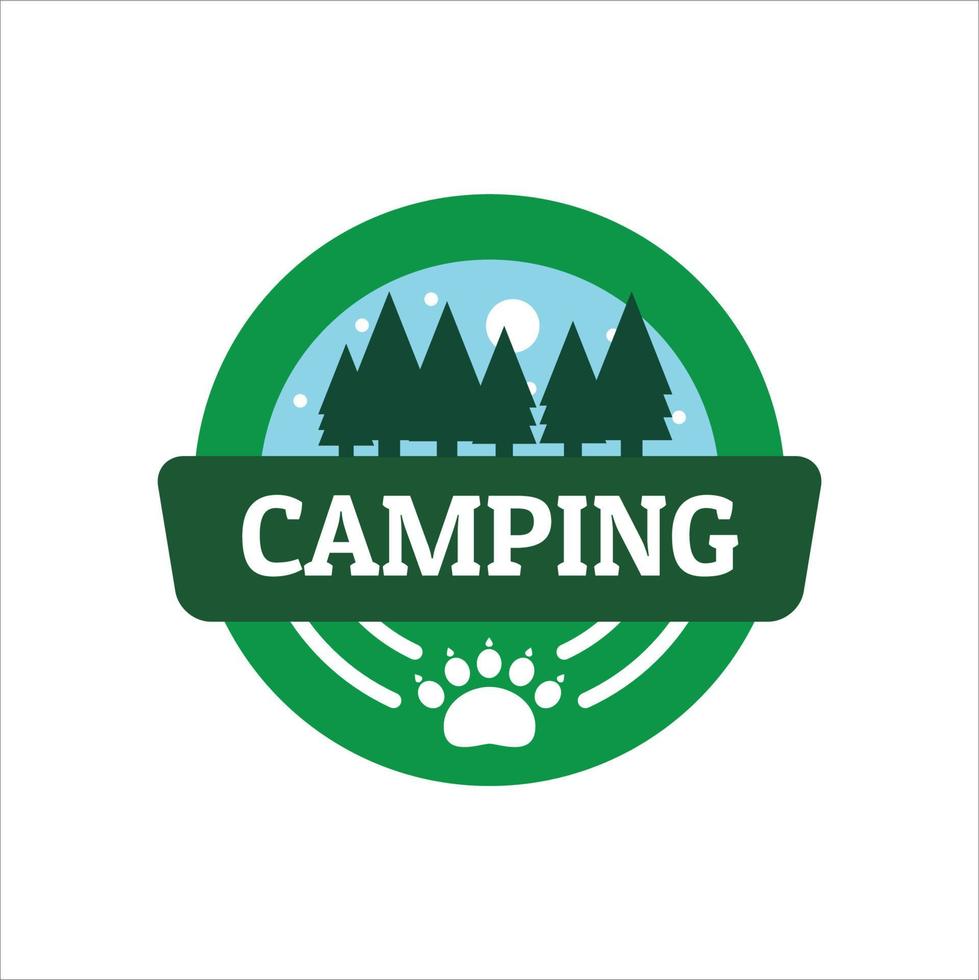 enkelt logotyp campingäventyr i berg och natur. vektor