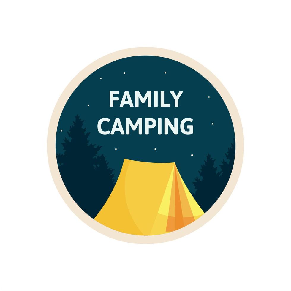 einfaches Logo-Camping-Abenteuer in Bergen und Natur. vektor