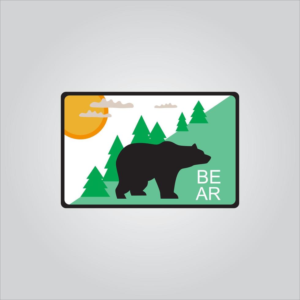 einfaches Logo-Camping-Abenteuer in Bergen und Natur. vektor