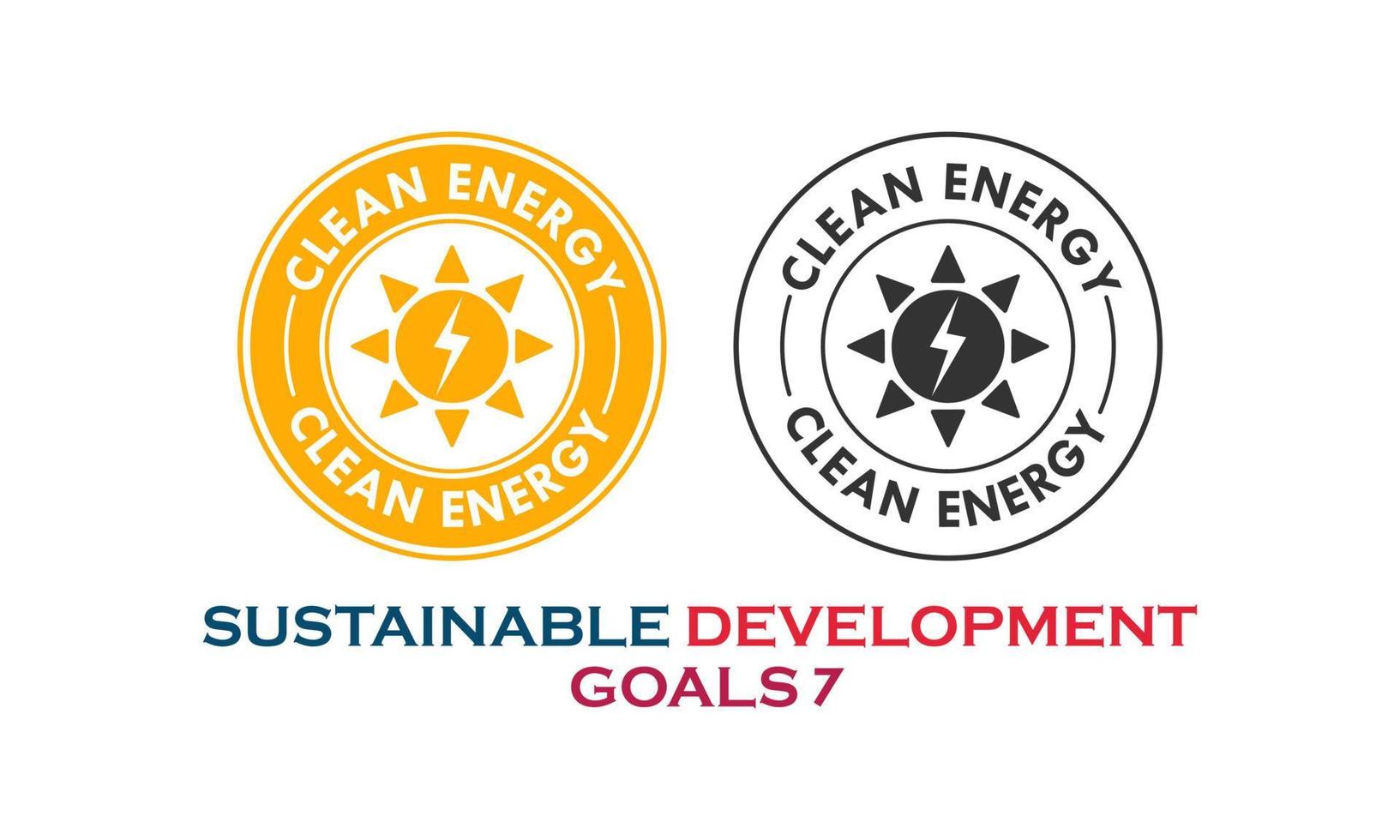 hållbar utvecklingsmål, ren energipost vektor