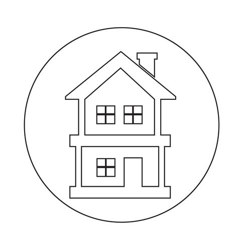 Fastighetshus ikon vektor