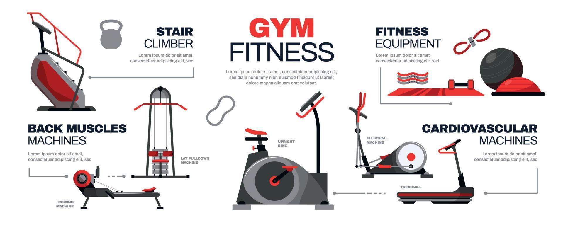 gym fitness infographic vektor